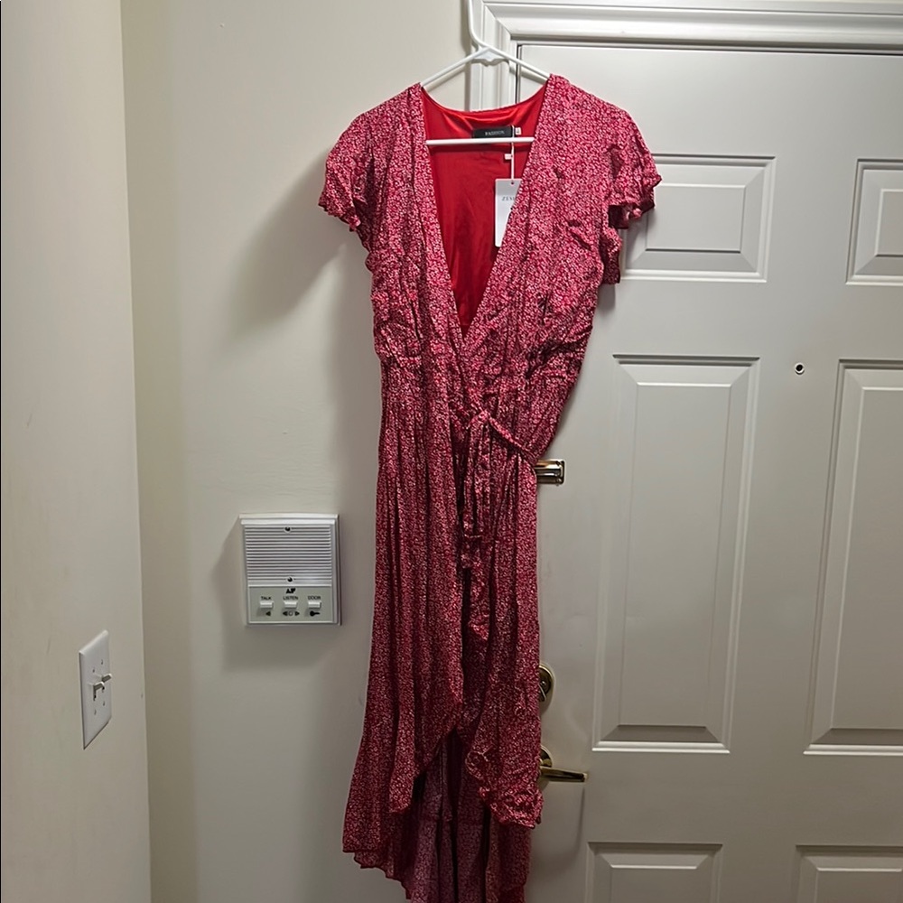 Elegant Red Wrap Dress